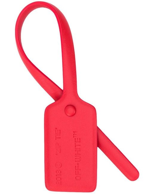 Off-White c/o Virgil Abloh Red Leather luggage Tag