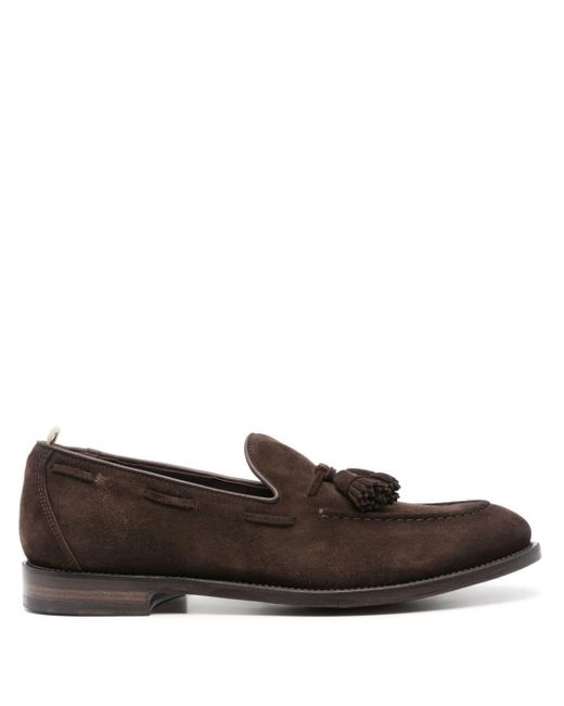 Officine Creative Brown Slip-on Suede Loafers for men