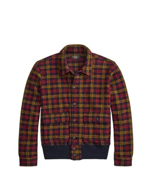 RRL Red Check Cotton Bomber Jacket for men