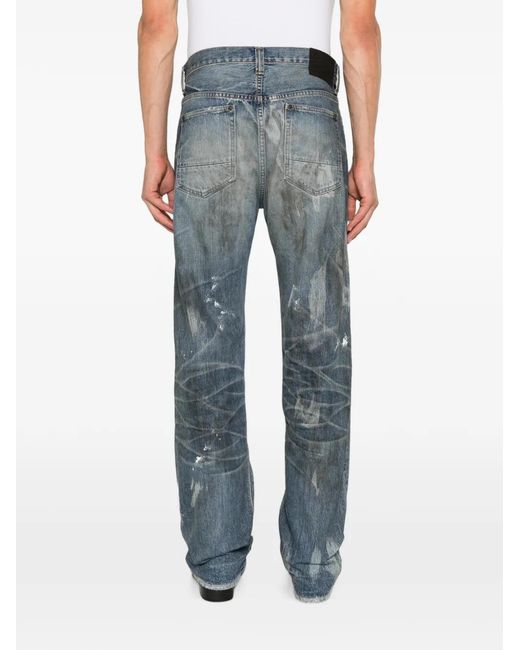 Mastercraft Union Blue Jean À Effet Taches De Peinture for men