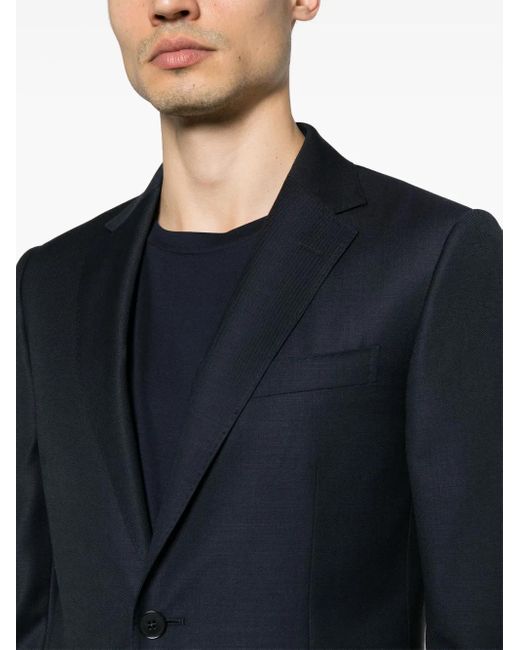 Zegna Black Single-Breasted Wool Suit for men