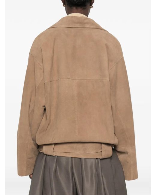 Khaite Natural Belted Notch-Lapels Jacket