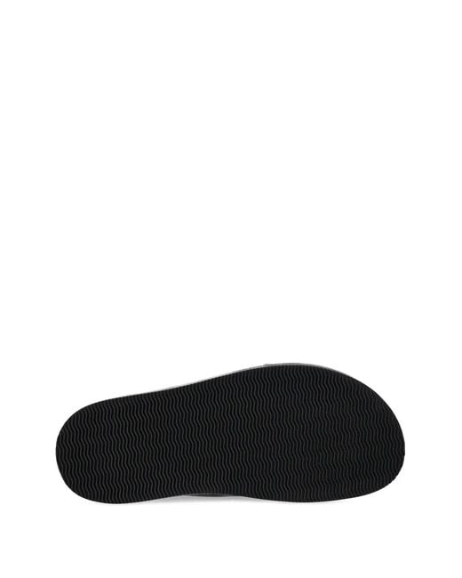 Paul & Shark Black Leather Slides for men