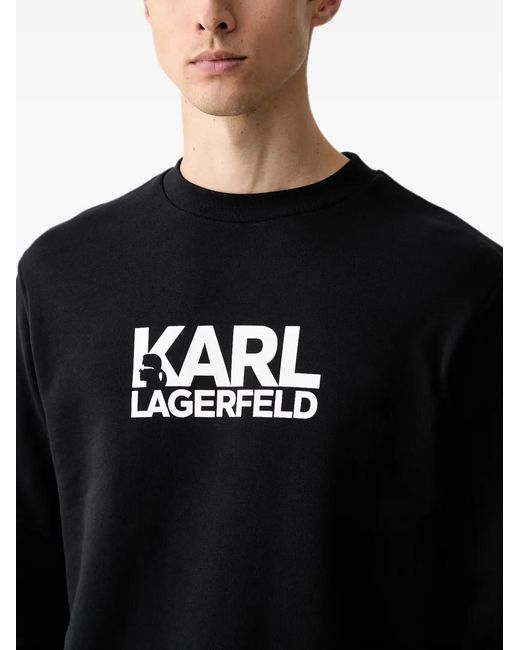 Karl Lagerfeld Black Logo-Print Sweatshirt for men