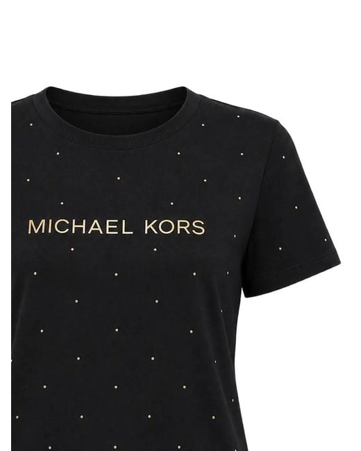Michael Kors Black T-Shirt Clouté Mk Classique