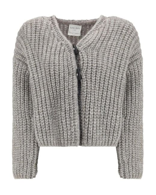Forte Forte Gray Woven Toggle Closure Cardigan