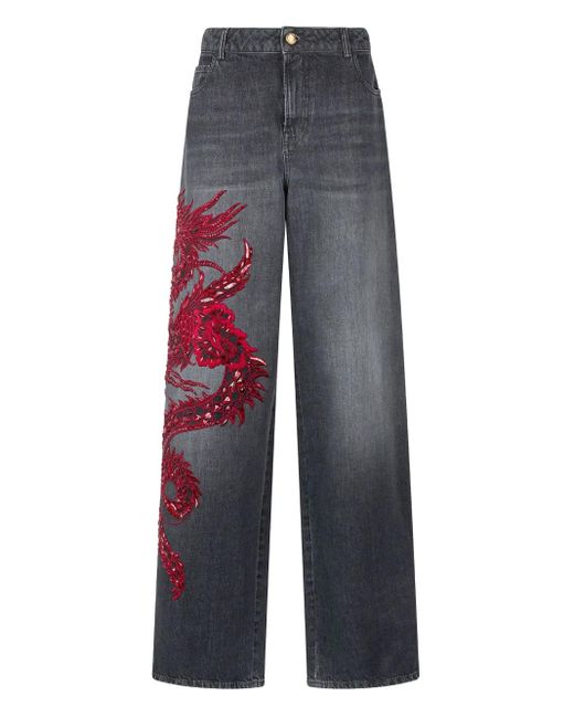 Roberto Cavalli Blue Dragon-Sequin Jeans