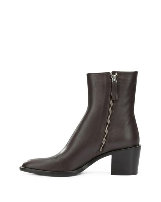 Pomme D ́Or Brown Side-Zip Leather Ankle Boots