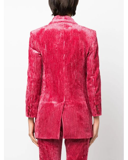 Isabel Marant Red Dita Double-Breasted Corduroy Blazer