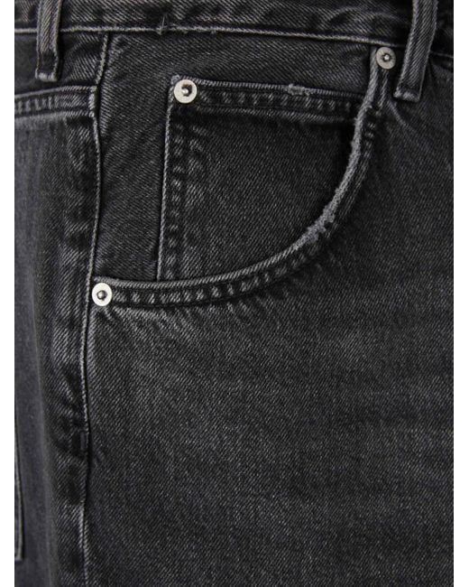 Agolde Black Buttoned Straight-Leg Jeans