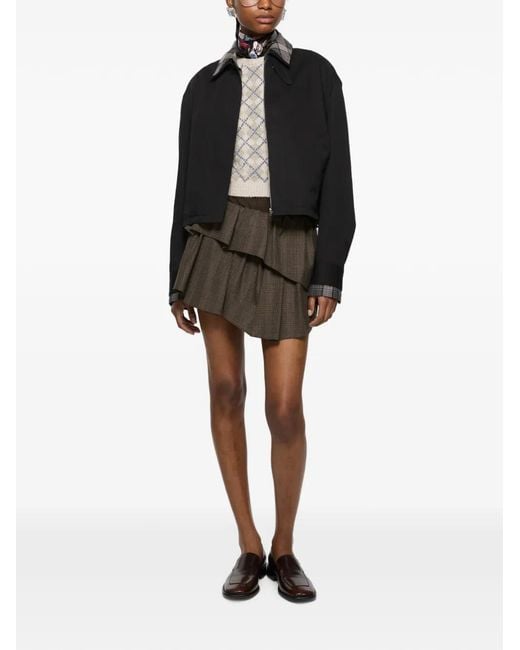 Acne Wollen Plooirok in het Black