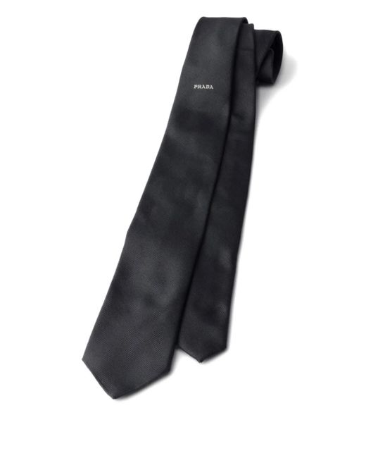 Prada White Silk Tie for men