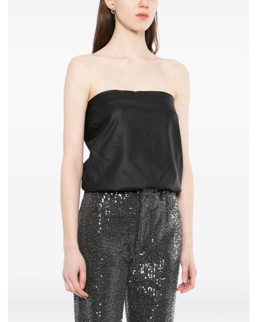 Alexander Wang Gray Leather Strapless Top