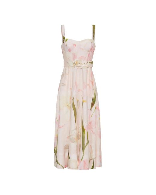 Cara Cara White Calypso Bustier Floral-Print Dress
