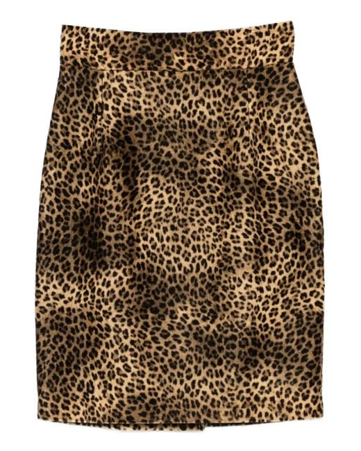 Tagliatore Natural Animal-Print Skirt