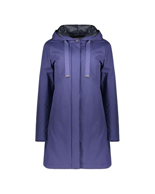 Herno Blue Padded Hooded Coat