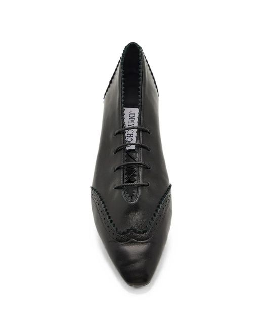 Jimmy Choo Black Margot Lace-Up Ballet Flats