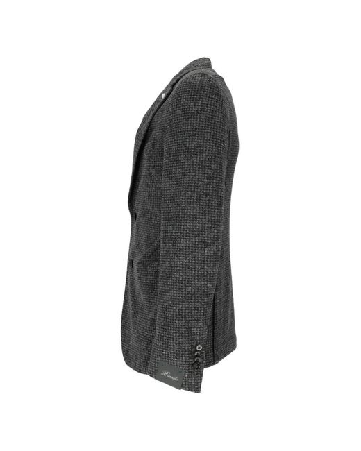 Brando Black Houndstooth-Pattern Single-Breasted Blazer for men