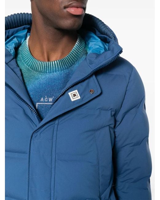 KIRED Blue Slouch-Hood Padded-Design Jacket for men