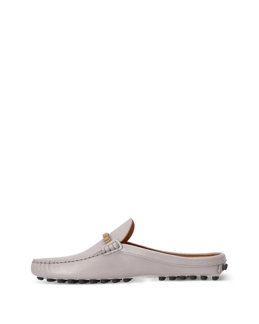Tod's White Logo-Debossed Mules