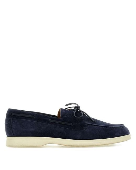 Duca Degli Abruzzi Blue Lace-Up Suede Loafers for men