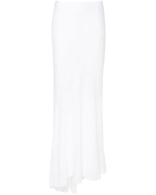 Falda larga asimétrica N°21 de color White
