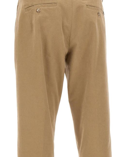 Re-hash Natural Buttoned Cotton Straight-Leg Trousers for men