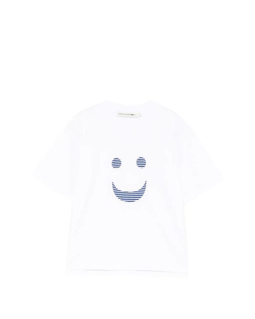 Joshua Sanders レディース ホワイト Smiley ストライプ Tシャツ