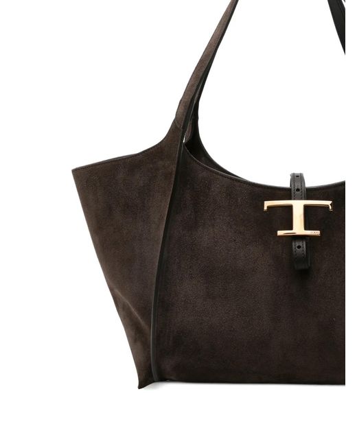 Tod's Black T-Timeless Small Leather Tote Bag