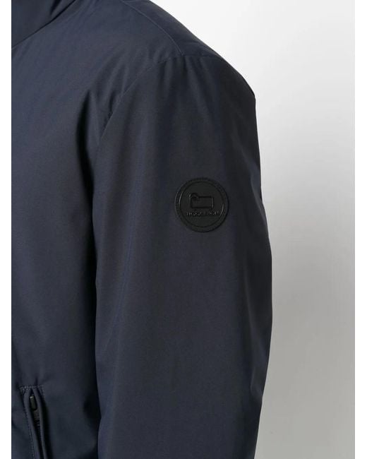 Woolrich Blue Sailing Padded Bomber Jacket for men