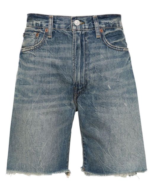 Polo Ralph Lauren Blue Distressed Denim Shorts for men