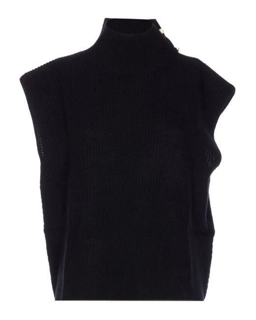 Liu Jo パールトリム ハイネックトップ Black