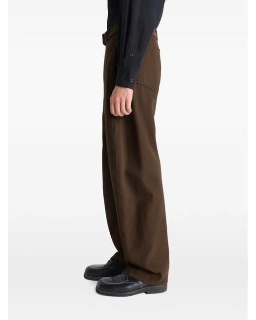 Lemaire Brown Twisted Belted Pants