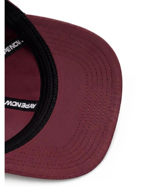 Logo-Patch Baseball Cap di Aape By A Bathing Ape in Red da Uomo