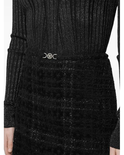 Versace Geruite Mini-Rok in het Black