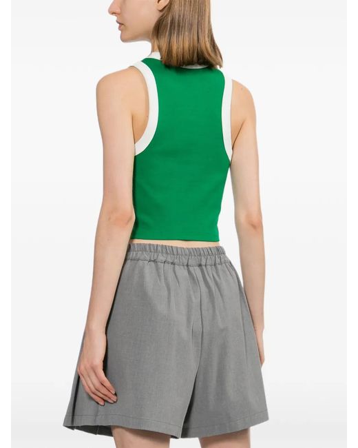 AAPE BY A BATHING AP Green Logo-Patch Tank Top