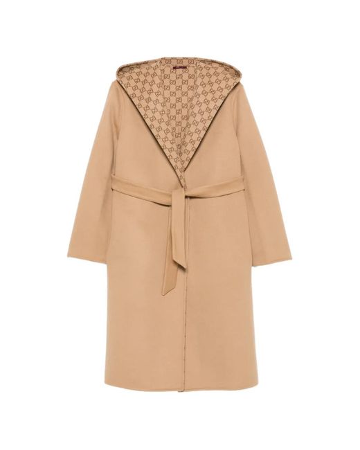 Gucci Natural Reversible Hooded Coat