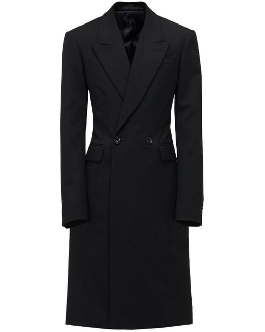 Manteau en laine à boutonnière croisée Alexander McQueen pour homme en coloris Black