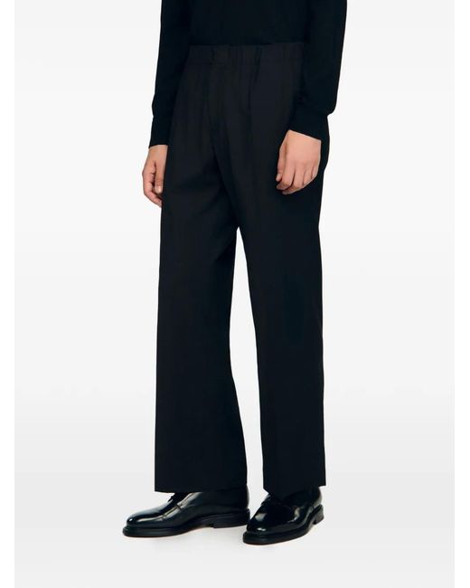 Sandro Black Wide-Leg Trousers for men
