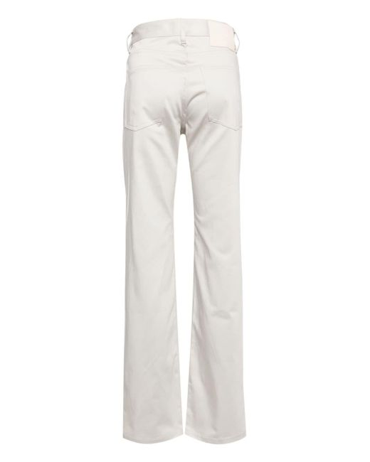 AMI White Logo-patch Straight Trousers for men