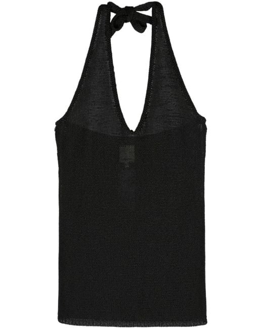 Emporio Armani Black Knitted Halterneck Top