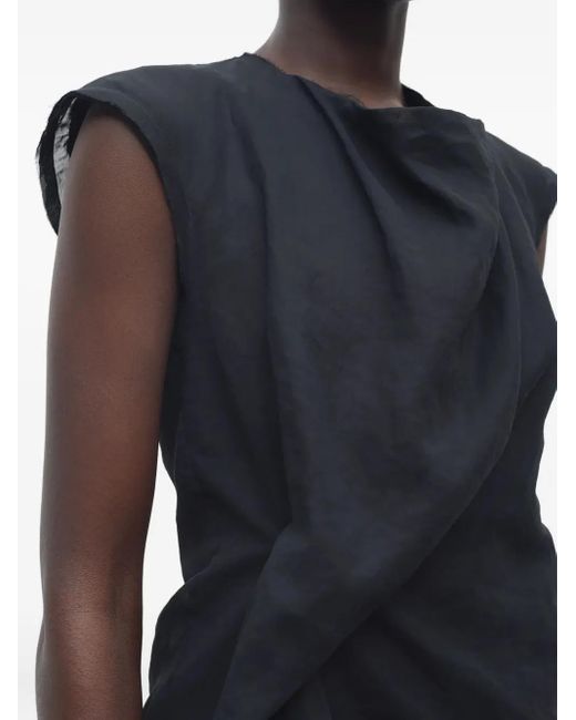 The Row Black Inawa Draped Top