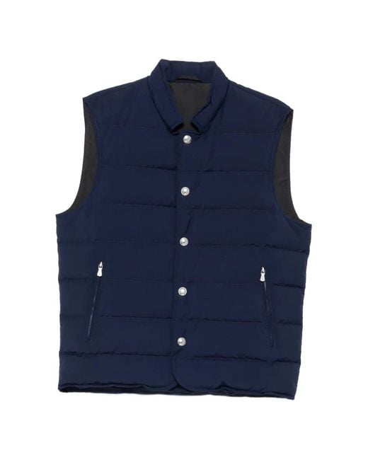 Eleventy Blue Quilted-Pattern Gilet for men
