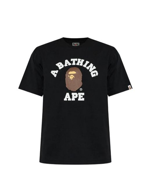 A Bathing Ape Black Printed T-Shirt for men