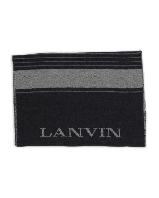 Écharpe Rayée À Franges Lanvin pour homme en coloris Black