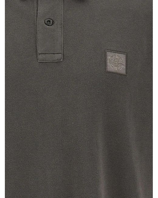 Stone Island Gray Polo À Patch Logo for men
