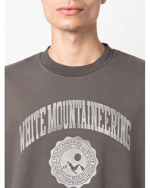 White Mountaineering Gray Logo-Print Draped-Strap Sweatshirt for men