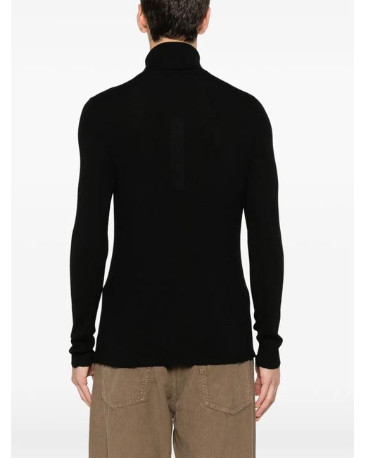 sunflower Black Roll-Neck Wool Sweater for men
