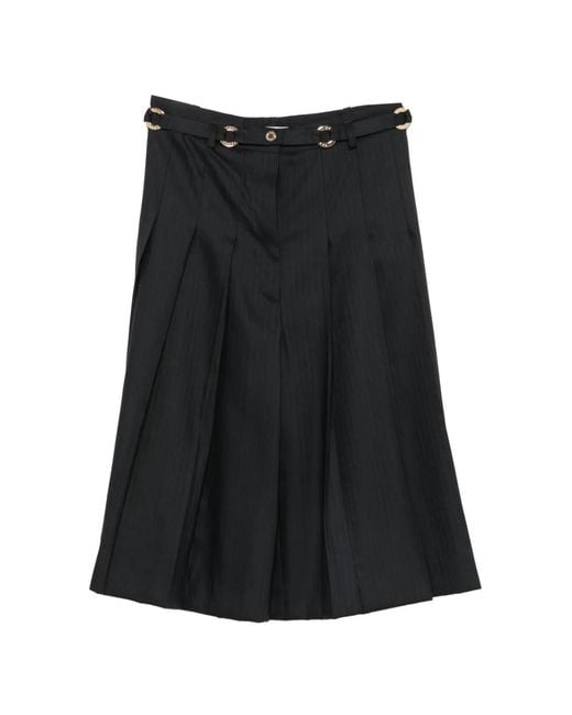 Sandro Black Mateus Striped Pleated Shorts
