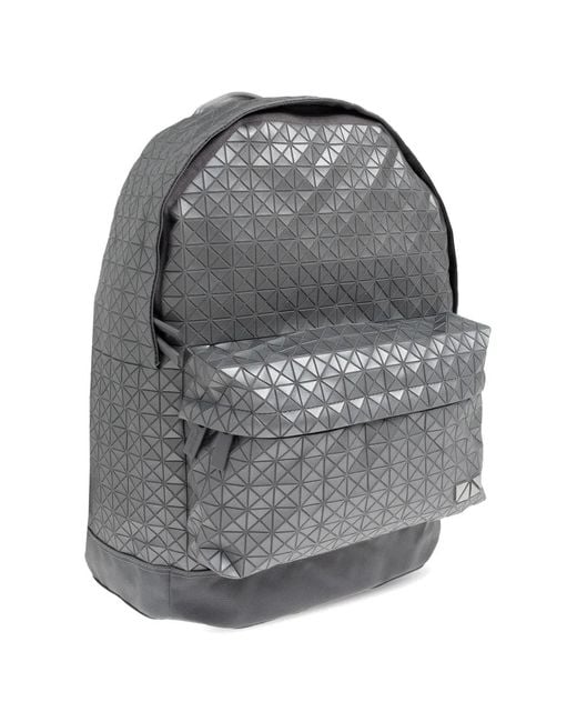 Issey Miyake Gray Geometric-Pattern Backpack for men